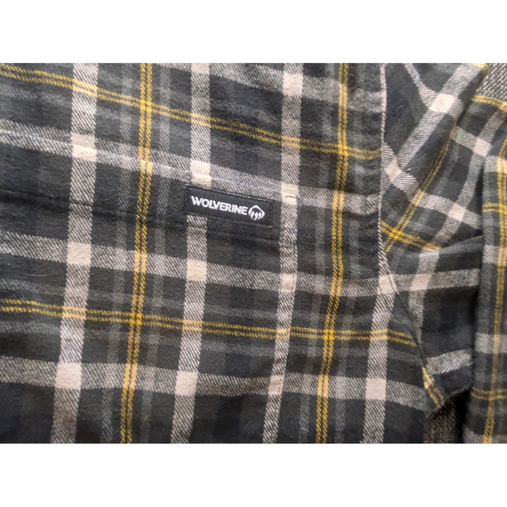 Wolverine Men's Plaid Flannel Shirt Large Button Down Long Sleeve Multi Checker - Picture 4 of 9